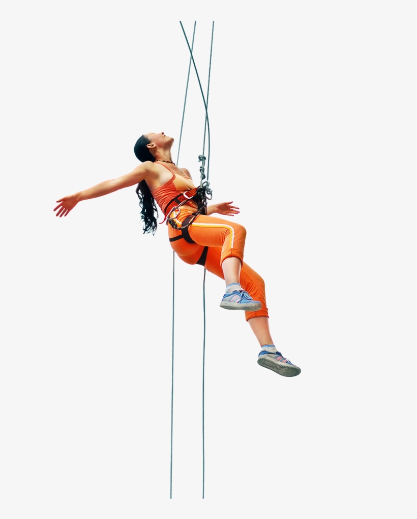 Strap-woman - Woman Rock Climbing Png, transparent png