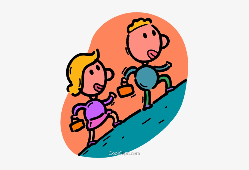 People Climbing Up A Hill Royalty Free Vector Clip - Climbing A Hill Clip Art, transparent png