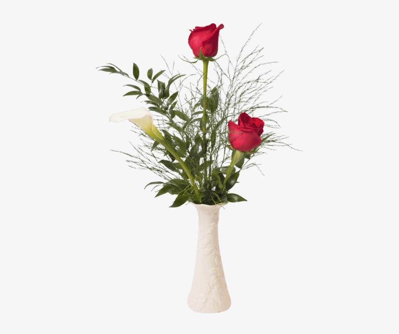 Mini Calla And Rose Bud Vase • - Flower, transparent png