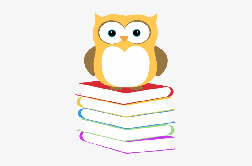 Owl Sitting On A Stack Of Books - Owl With Book Clip Art, transparent png