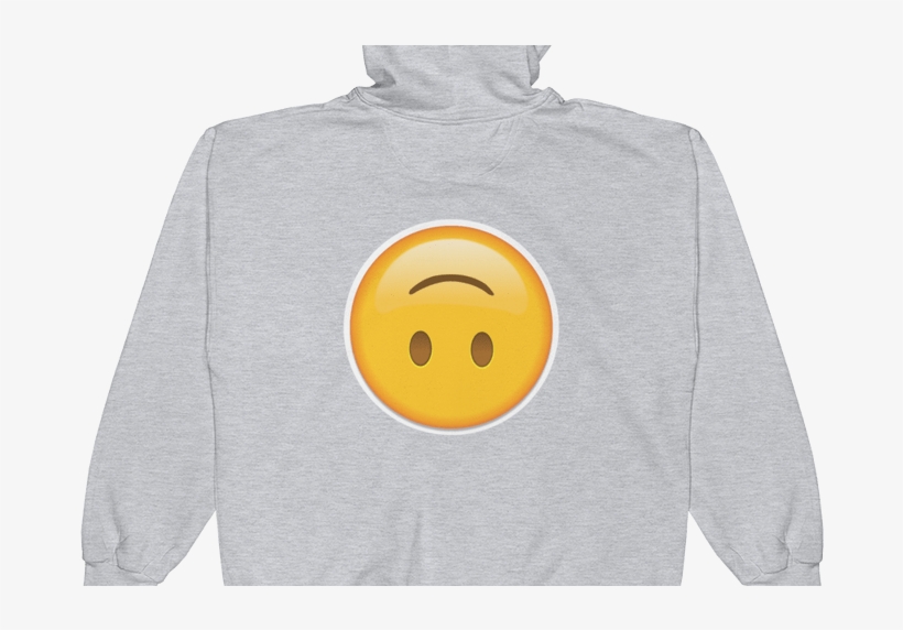 Emoji Zip Hoodie Upside Down Face Just Emoji - Smiley, transparent png