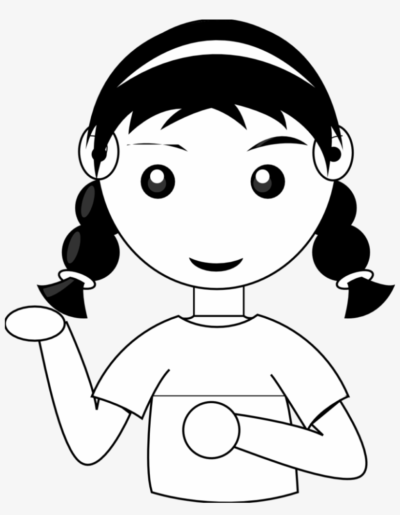Quads Id 6 Source - Black And White Girl Clip Art, transparent png