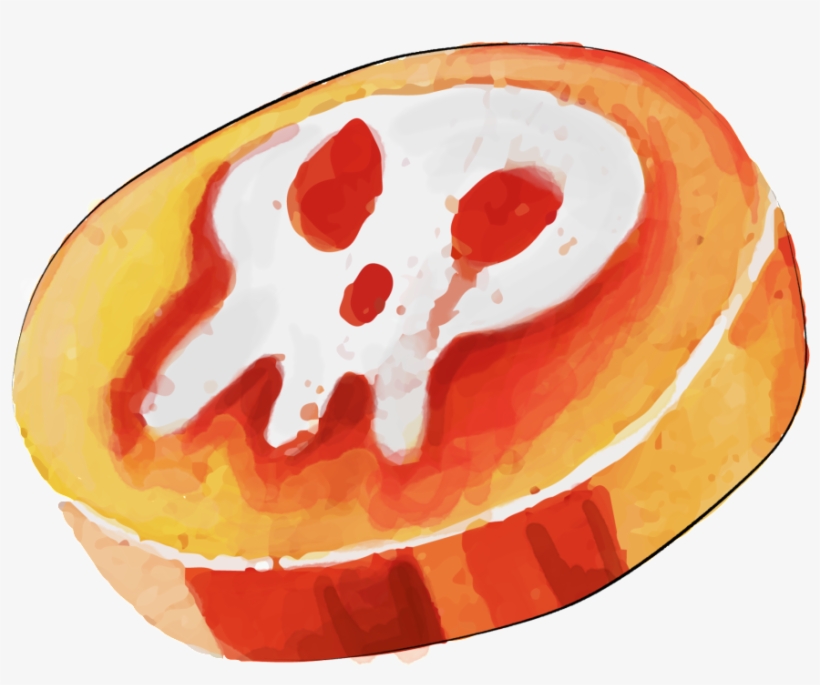 Orange Skull Watercolor Hand-painted Transparent - Halloween Candy Transparent Background, transparent png
