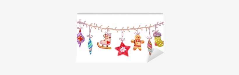 Christmas Watercolor Seamless Tree Toys Icons , Items - Christmas Day, transparent png