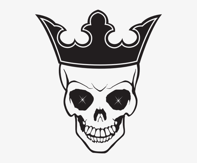 Skull And Crown Tattoo Transparent Png - Calavera Blanco Y Negro, transparent png