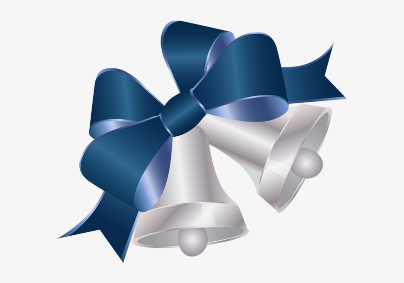 Christmas Bells Transparent Png Clip Art Image Christmas - Blue Christmas Ribbon Png, transparent png