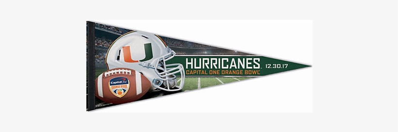 Miami Hurricanes Football Orange Bowl 12 X 30 Pennant - Display Case, transparent png