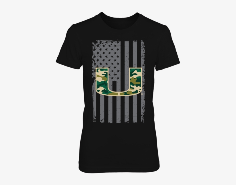 American Flag With Camo Logo Miami Hurricanes Shirt - Show Your Pride - Orlando City Sc Unisex Long Sleeve, transparent png