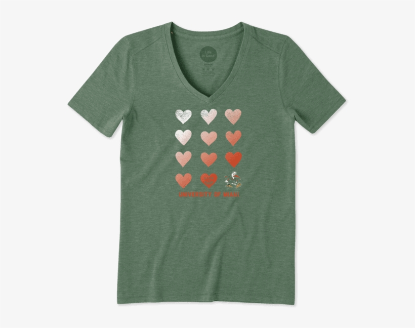 Women's Miami Hurricanes Heat Stack Cool Vee - Women's Michigan State Life Is Good Cool Vee, transparent png