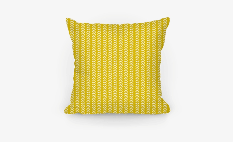 Mini Mustard Chevron Pattern Pillow - Pillow, transparent png