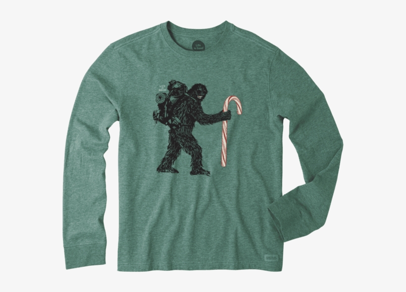 Men's Wild Man Candy Cane Long Sleeve Crusher - Long-sleeved T-shirt, transparent png
