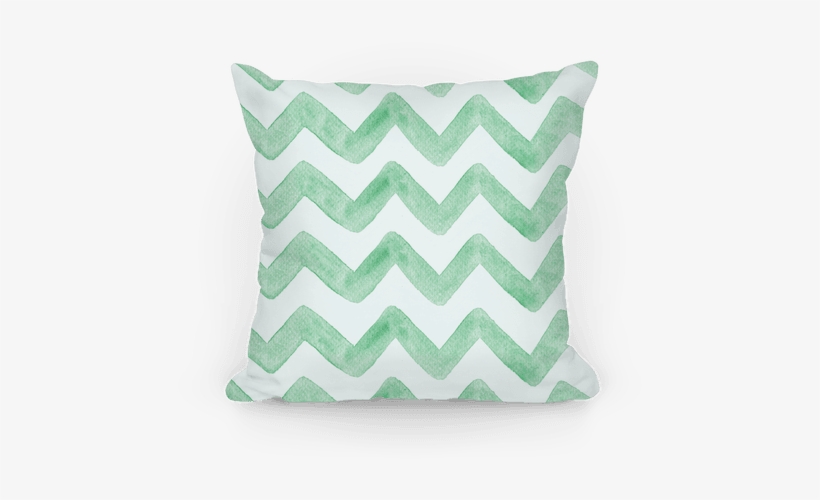 Green Watercolor Chevron Pattern Pillow Camping Throw Pillows