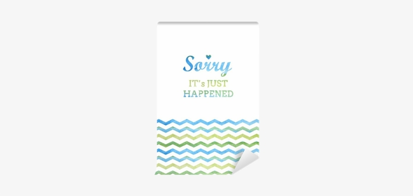 Stylized Card With Watercolor Phrase And Zigzag Chevron - Stock Illustration, transparent png