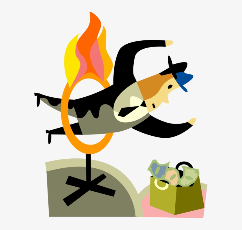 Vector Illustration Of Businessman Leaps Through Hoop, transparent png