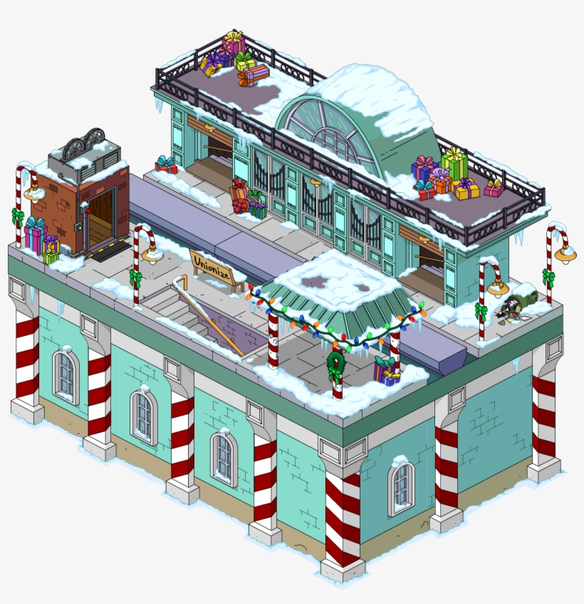 North Pole Station Flipped Snow Menu - Simpson Tapped Out Monorail Station, transparent png