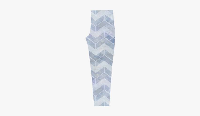 Chevron In Blue Watercolors Capri Legging - Leggings, transparent png