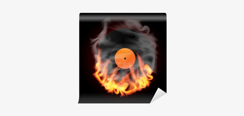 Record In Fire Vector Illustration Wall Mural • Pixers® - Vector Graphics, transparent png