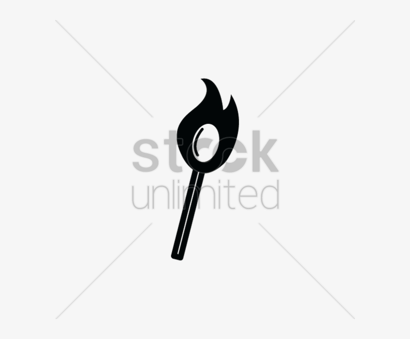 Matchstick On Fire Silhouette Vector Image - Crescent, transparent png