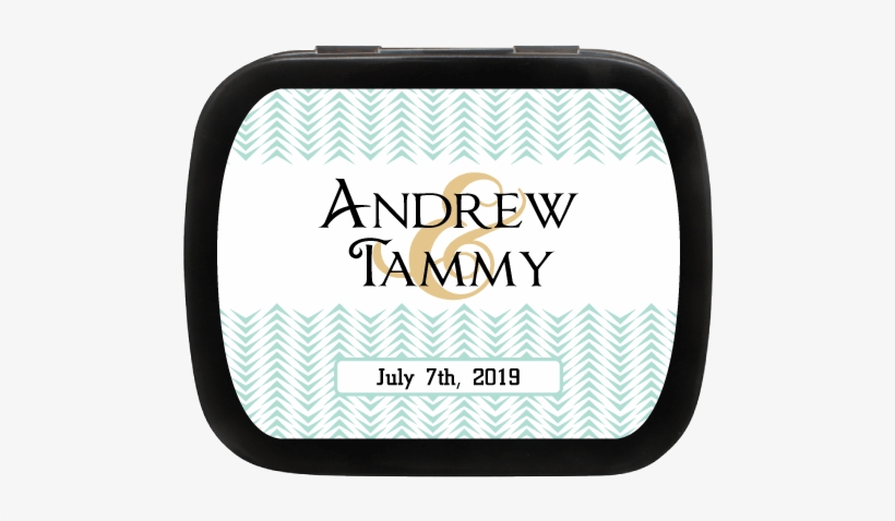 Chevron Wedding Personalized Wedding Mint Tins - Suitcase, transparent png