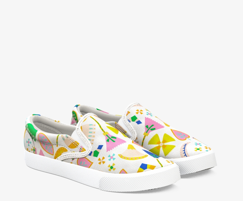 60610 1412 994 Africanwaxprint Oakprintdesign Multiwhite - Slip-on Shoe, transparent png