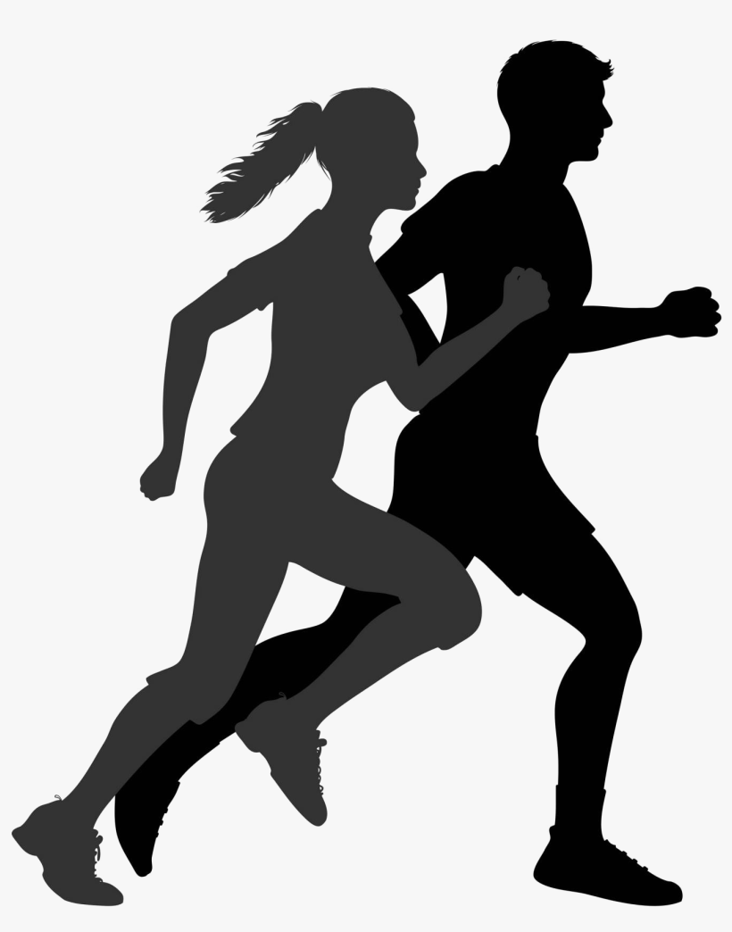 Health Free Png Image - Man And Woman Running Silhouette, transparent png