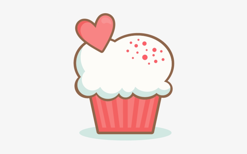 Valentine Cupcake Scrapbook Cuts Svg Cutting Files - Clipart Cupcake, transparent png