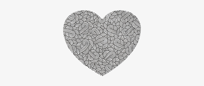 Black And White Swirls Doodles Heart-shaped Mousepad - Black, transparent png