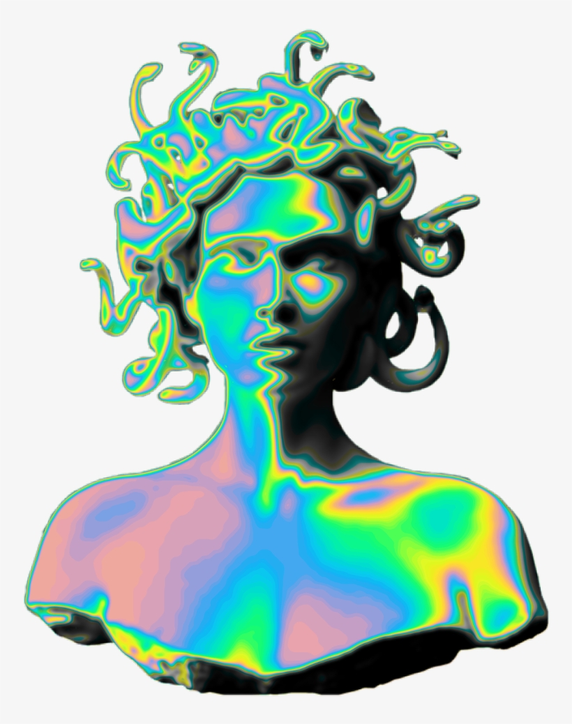 Holo Holographic Vaporwave Aesthetic Medusa Sculpture - Gorgon City - Sirens (cd), transparent png