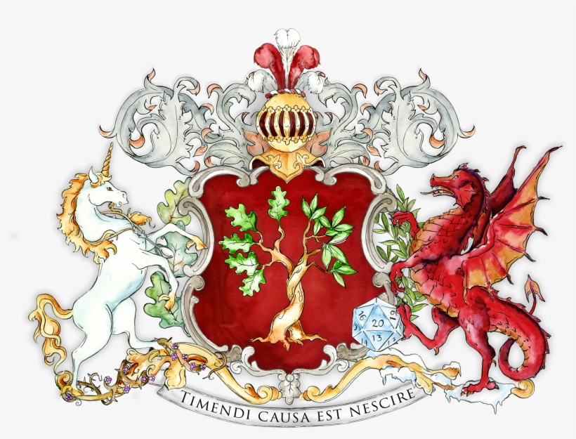 Custom Coat Of Arms With A Dragon And Unicorn Crest 3840x3017 PNG