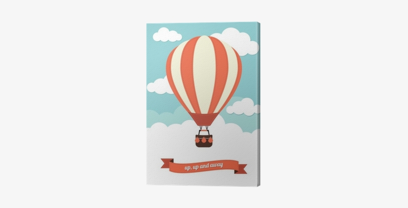 Hot Air Balloon Vintage Graphic Canvas Print • Pixers® - Hot Air Balloon Vector 2d, transparent png