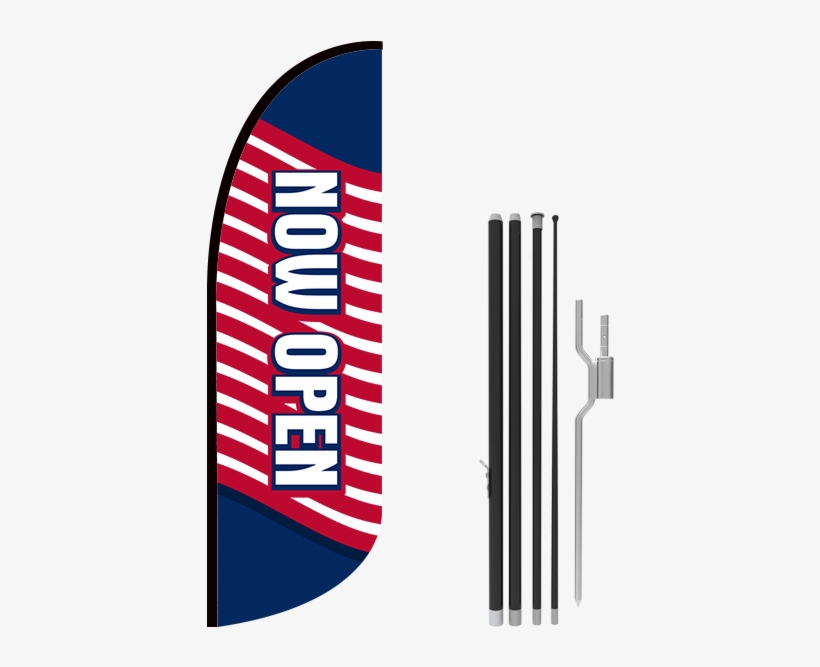 10ft Now Open Stock Blade Flag With Ground Stake - Stock, transparent png
