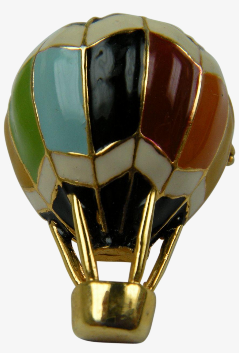 Signed Colorful And Chunky Hot Air Balloon Brooch - Hot Air Balloon, transparent png