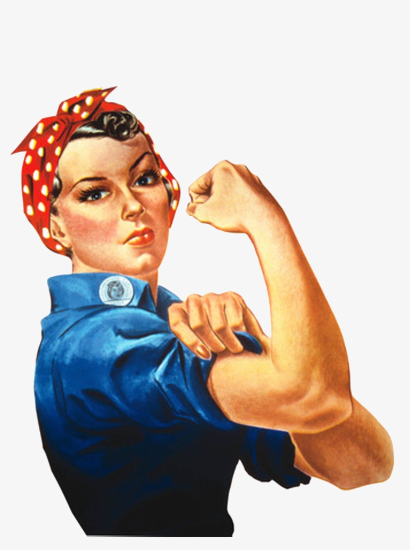 Strong Woman Folding Arms Clipart Rosie The Riveter 1485x1920 PNG