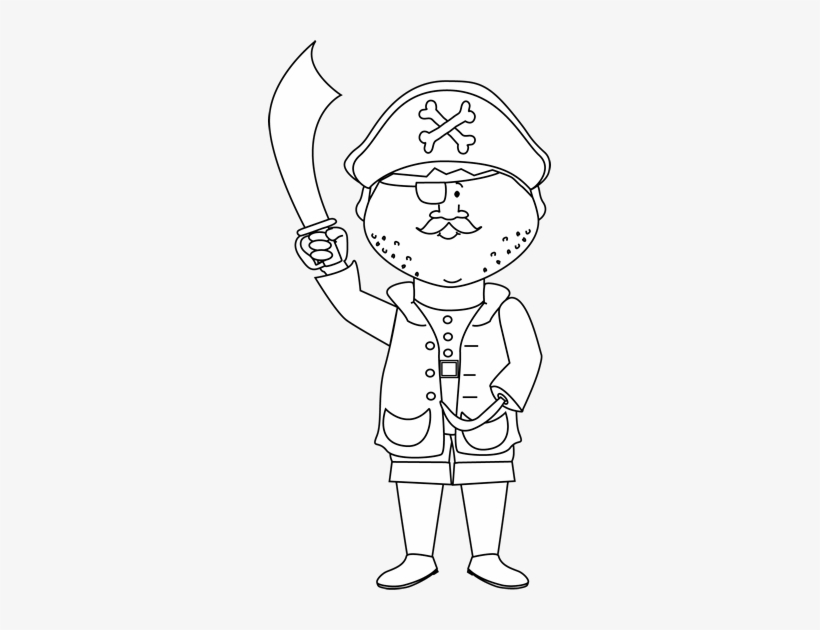Black And White Pirate With A Hook Arm - Black And White, transparent png