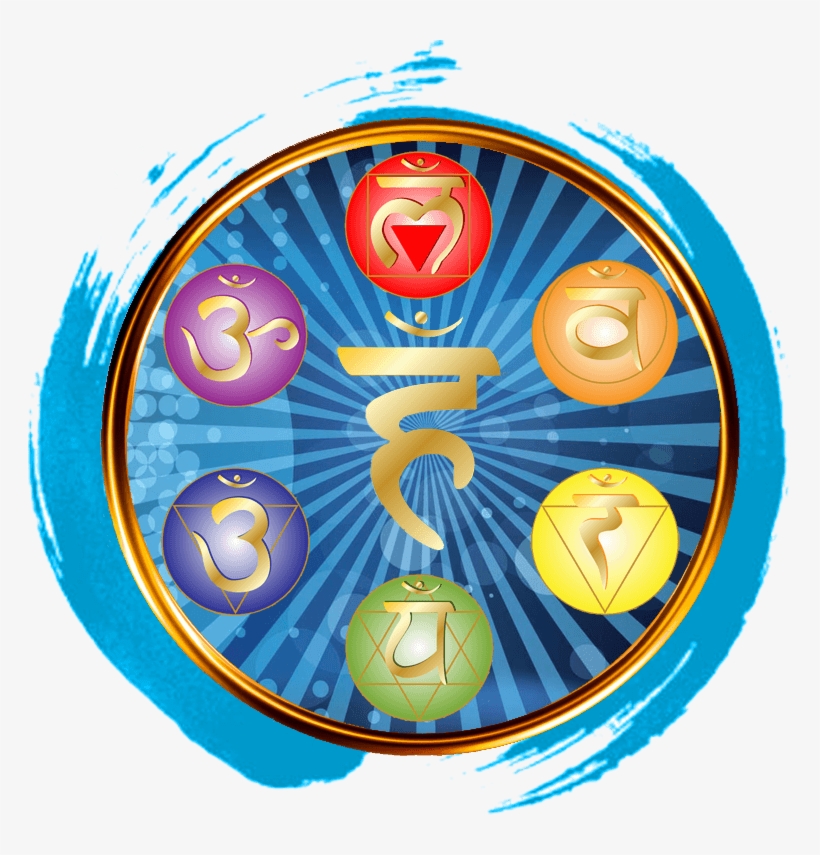 The Symbols Are Of The 7 Major Chakras - Enso Black For Sites Square Sticker 3" X 3", transparent png