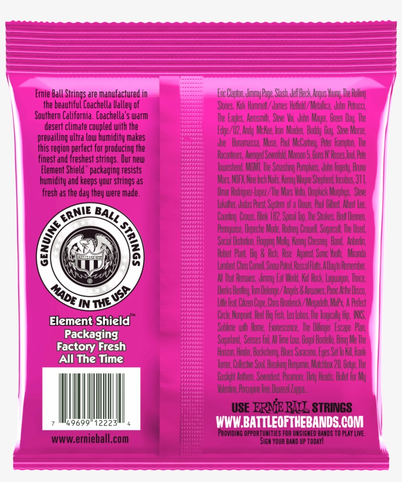 Ernie Ball 2225 Electric Guitar Strings Nickel Extra, transparent png