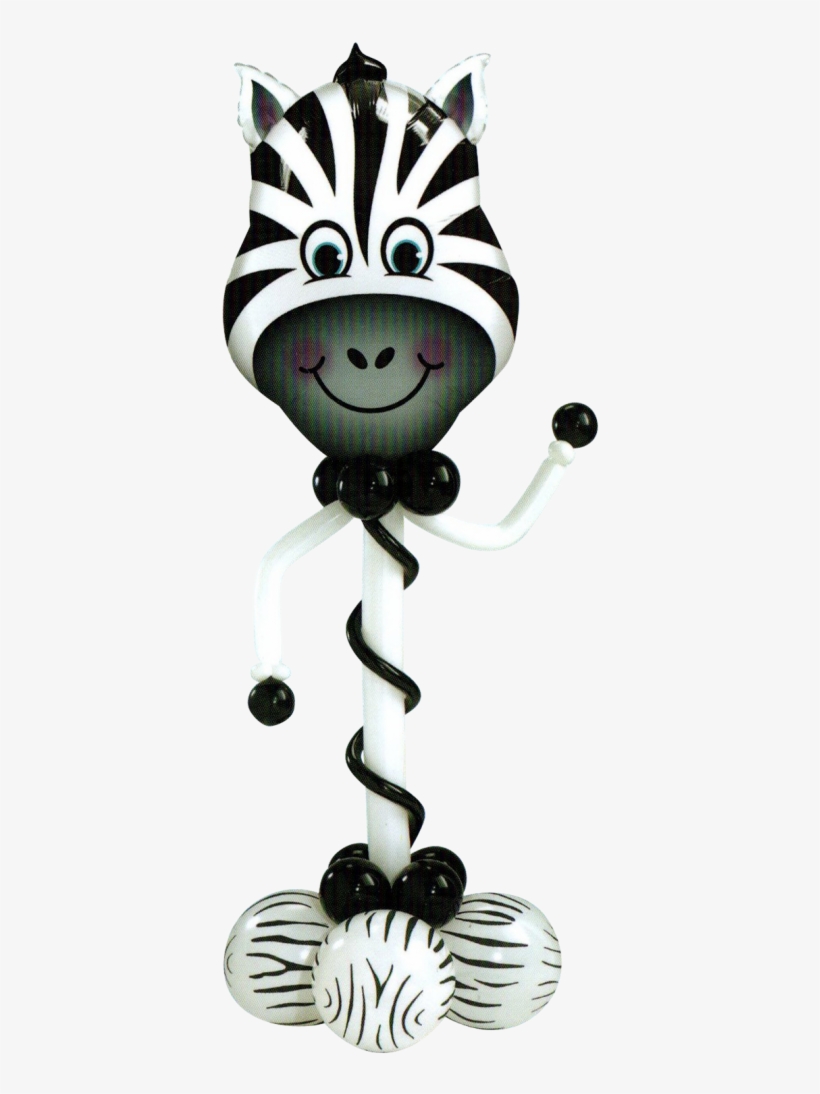 Slinky Zebra - Qualatex 32 Inch Shaped Foil Balloon - Zany Zebra, transparent png