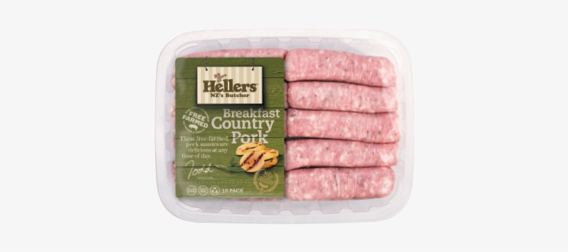 Free Farmed Breakfast Country Pork - Hellers Country Pork Sausages, transparent png