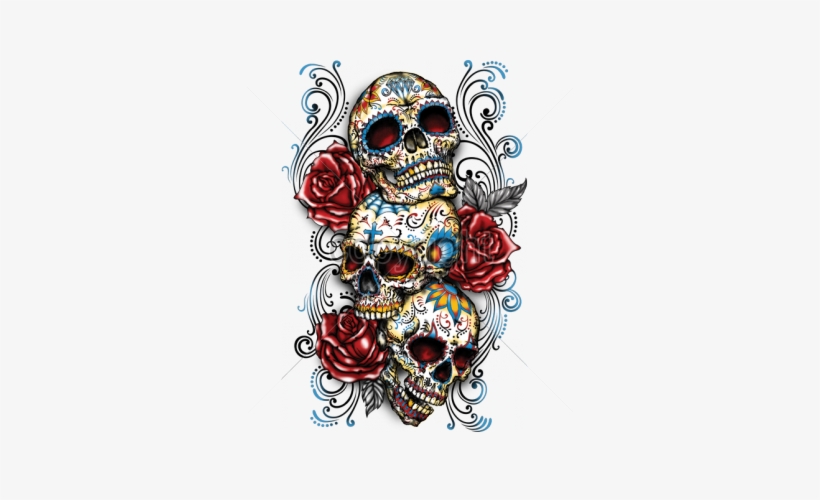 Wild Side Heat Transfers - Three Sugar Skulls, transparent png
