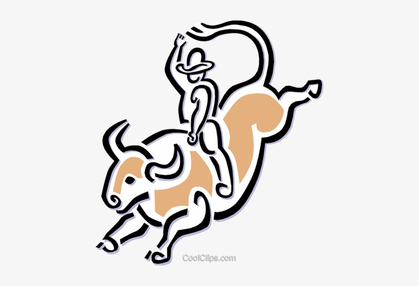 Vaquero Monta De Toros Libres De Derechos Ilustraciones - Bull Riding Clip Art, transparent png