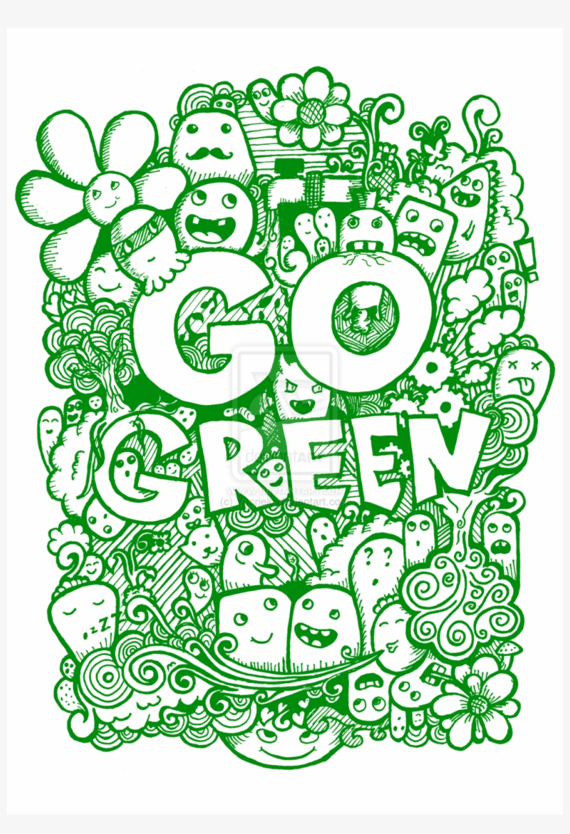 Go Green Art - Doodle Art Go Green, transparent png
