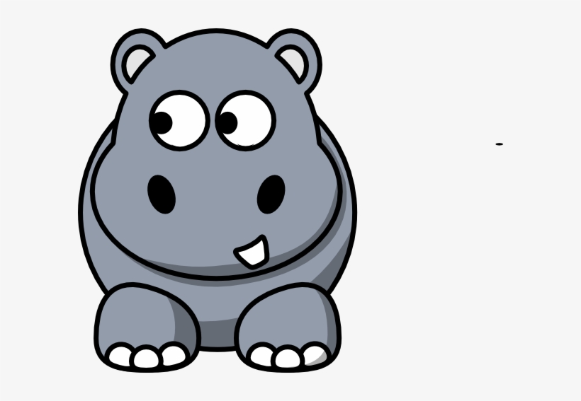 Hippo Looking Left Clip Art At Clker - Clipart Cartoon Hippo, transparent png