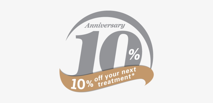 10% Off First Treatment For 10th Anniversary Attendees - Anniversary, transparent png