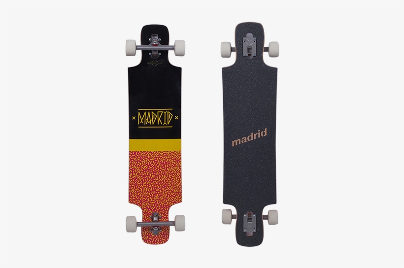 Madrid 39" Maniac Disease Drop Through Longboard Complete - Madrid Riot 9.6" X 34.25" Maxed Drop-thru Complete, transparent png