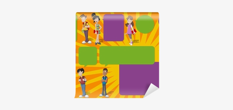 Fotomural Los Jóvenes Frescas De La Historieta Y Globos - Speech Balloon, transparent png