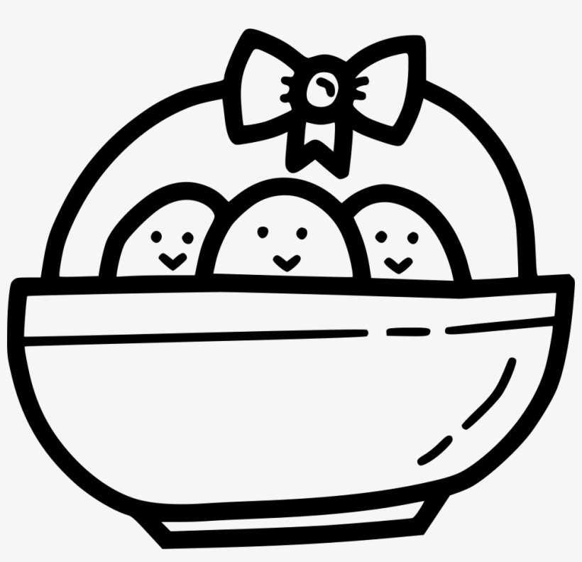 Chicken Chickling Bow Ribbon Basket Gift Comments - Easter, transparent png