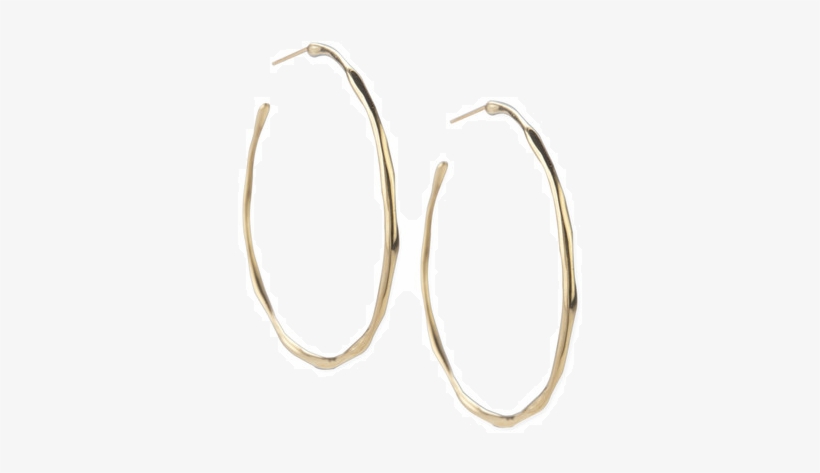 Yellow Gold Squiggle Hoop Earrings - Gold, transparent png