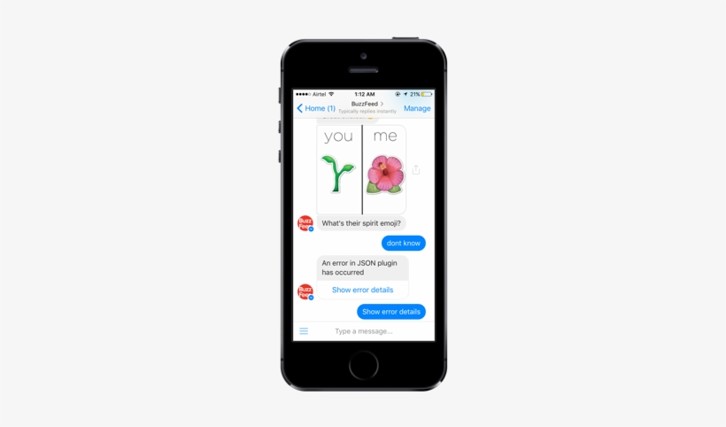 This Is Facebook Messenger Which Doesn't Allow Restricted - Chatbot On Iphone Screen, transparent png