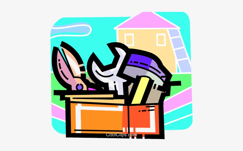 Caja De Herramientas Con Un Martillo, Llave Inglesa - Tool, transparent png