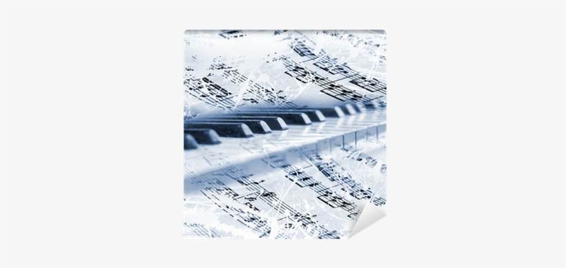 Teclas De Piano Con Notas Musicales Wall Mural • Pixers® - Carte Da Parati Note Musicali, transparent png
